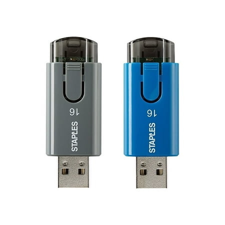 Staples 16GB USB 2.0 Flash Drive 2/Pack (52549)