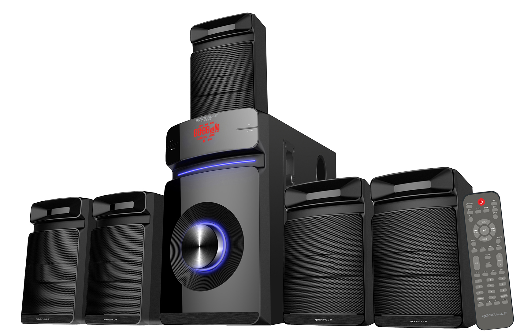 Rockville HTS45 600w 5.1 Channel Bluetooth Home Theater Audio System