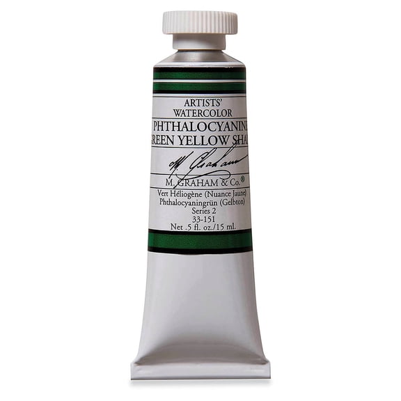 M. Graham Artists' Watercolor - Phthalo Green Yellow Shade, 15 ml Tube