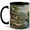 Black, variant on Peaceful Japanese Garden Coffee Mug, Cozy Nature Mug, Tea Lover Birthday Christmas Gift, Riverside House Mountain Garden Landscape Art, 11 oz White Ceramic Coffee Cup Gift for Tea