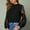 Black, variant on Sentmoon Fall Clothes for Women Crew Neck Long Sleeve Tops for Women 2025 Plus Size Stretchy Loose Solid Color Women Fall Outfits Stylish for Fall Fashion XXL