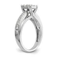 thumbnail image 6 of 14K White Gold Ring Band Engagement Diamond Round Complete Cluster, Size 5, 6 of 8