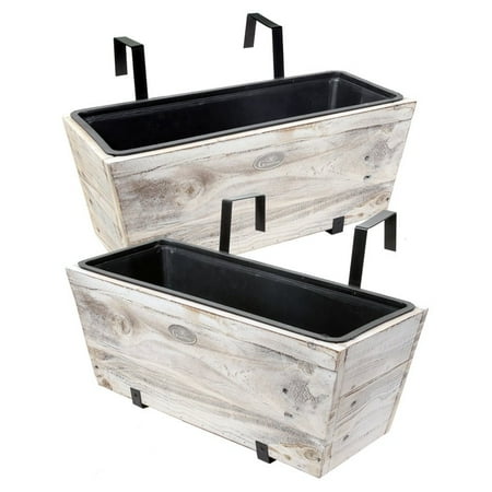 Grapevine Modern Recycled Wood Urban Garden Deck Box in White Wash (Set ...