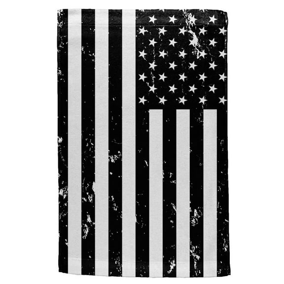 4th of July Black and White Distressed American Flag All Over Hand Towel