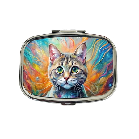 Munchkin Cat Abstract Art Small Travel Handbag Pill Box Case