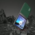 thumbnail image 5 of for Motorola Razr 40 Full Body Case, Luxury Magnetic Hinge Protection Shockproof PU Leather Slim Fabric Grid Texture Phone Case Cover for Motorola Razr 40, Green, 5 of 5