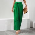 thumbnail image 2 of hlysgo Wide Leg Pants for Women High Waisted Palazzo Pants with Pockets Adjustable Tie Knot Flowy Trousers Green,L, 2 of 6