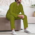 thumbnail image 7 of Yiaed Olive Print Men’s Pajamas Set - Long Sleeve Button Down Sleep Shirt and Pajama Bottoms Sleepwear Set Mens Pjs Sets Men's Pajama Bottoms-XX-Large, 7 of 7