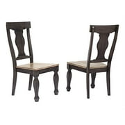 Kings Brand Alleyton Charcoal & Oak Wood Dinette Dining Room Side Chairs, Set of 2