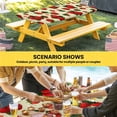 thumbnail image 6 of Beige Red Strawberry Table Cloths for 8 Foot Rectangle Tables, Spring Floral Watercolor Summer Botanical Patio Waterproof Elastic Fitted Tablecloths, Washable Rectangular Table Cover for Camping, 6 of 8