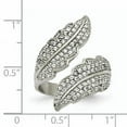 thumbnail image 6 of Chisel Stainless Steel Polished Leaf with CZs Ring, 6 of 6