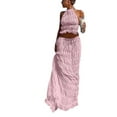 thumbnail image 3 of Two Piece Maxi Skirt Sets for Women Summer Backless Halter Beach Top Long Skirt Going Out Set 2 Piece Outfits Pink XL, 3 of 7