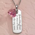 thumbnail image 3 of Heartfelt Engraved "Granddaughter, You Stole My Heart" Pendant Necklace with Pink Cubic Zirconia, 3 of 5