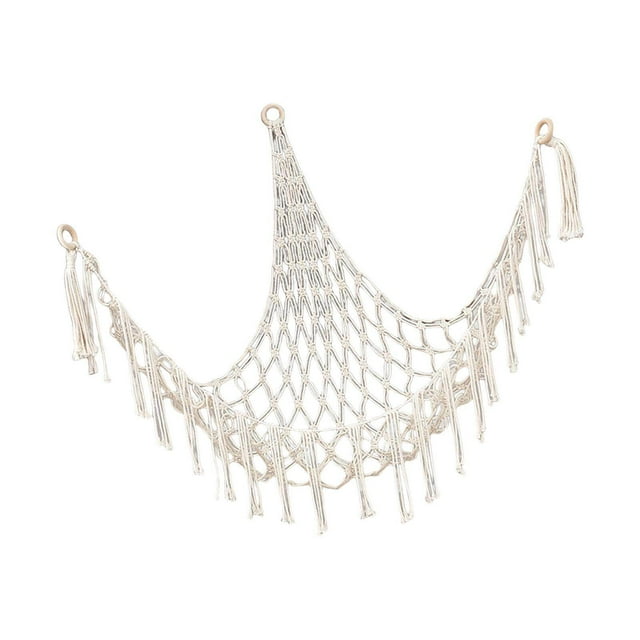 kurtrusly Hamac pour Toutous en Peluche Filet Jouet Macramé Bohème Macramé Boho Toutous Salon Présentoir Rangement