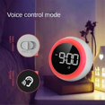 thumbnail image 4 of Reloj despertador infantil, con doble alarma, luz nocturna de brillo ajustable, activado por voz, reloj despertador para niños., 4 of 5