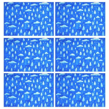 

Blue Sky and Rain 6-Piece 12x18in Durable Place Mats Heat-Proof and Non-Slip