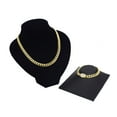 thumbnail image 6 of Men's 18k Layered Real Gold Plated Miami Cuban Set Box Lock Clasp Necklace & Bracelet Bundle 24"×8", 6 of 6