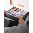 thumbnail image 2 of 1pc 32.5*32.5*9cm Grey (24 Grid) Foldable Linen & Non-woven Fabric Washable Bra & Sock Storage Box, 2 of 5