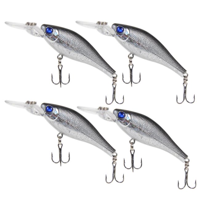 4 unids/lote señuelos de pesca 8 5 CM/8G cebos artificiales abordar 3D ojos de pez anzuelos Hugtrwg Para estrenar