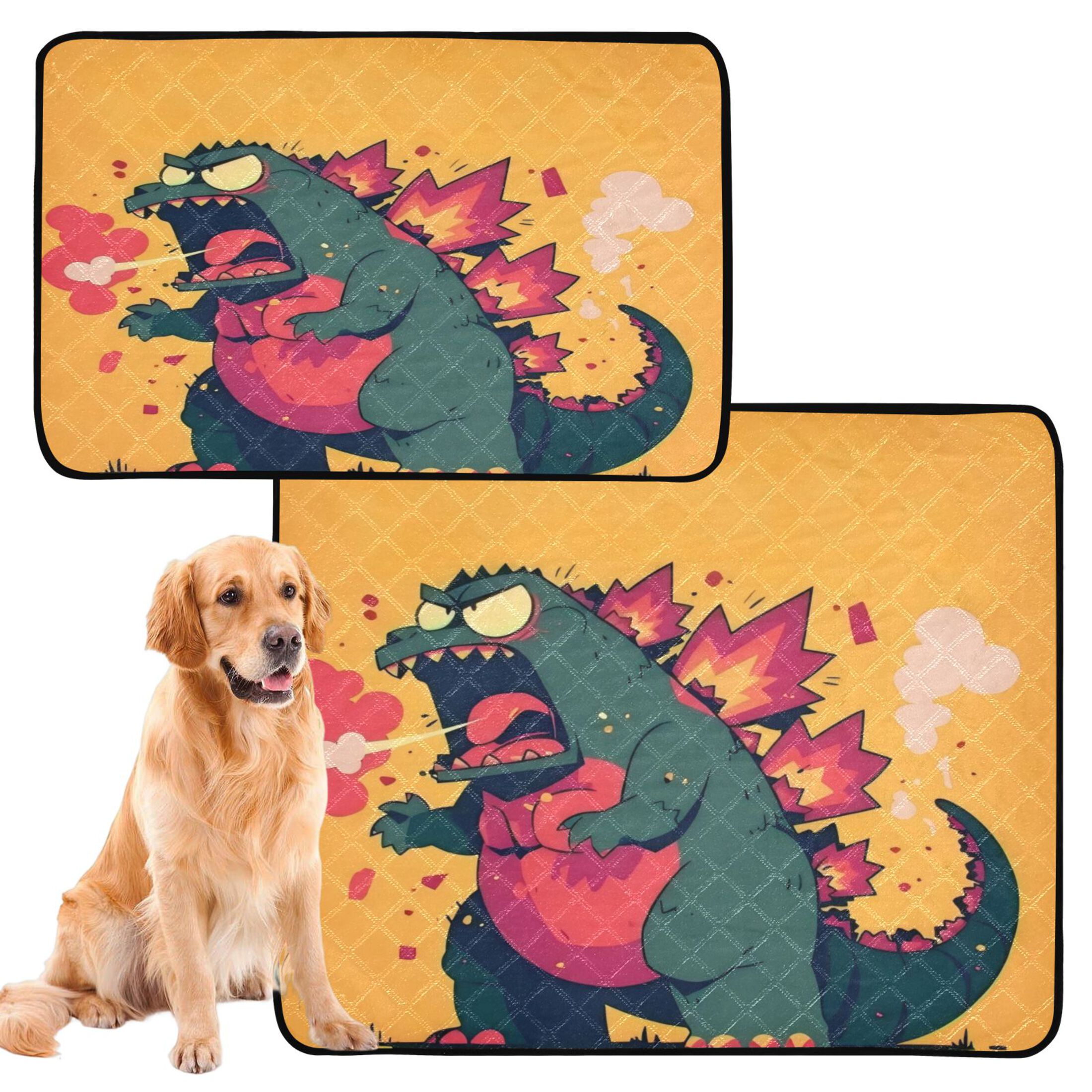 Qxltty Giant Dinosaur Cat litter Pads Pet Set of 3 Diaper Mats Center Anti-leakage Layer Absorbent Soft and Comfortable