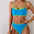 thumbnail image 4 of UTSJKR Two Piece Swimsuit for Women High Waist Bathing Suit Bottom Full Coverage Swimsuit 2 Piece High Cut Swim Suits Blue XL, 4 of 7