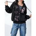 thumbnail image 4 of xiaxaixu Women's Hooded Sweatshirt Jacket Cartoon SkullStar Pattern Zip Up Fall Coat Streetwear, 4 of 9