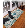 thumbnail image 3 of Vintage Crab Front Door Mat Ocean Coral Anchor Shell Wood Grain Welcome Doormat Indoor Outdoor Entrance Floor Mat Non-Slip Washable Runner Rug for Front Porch Decor 20x63 Inch, 3 of 6