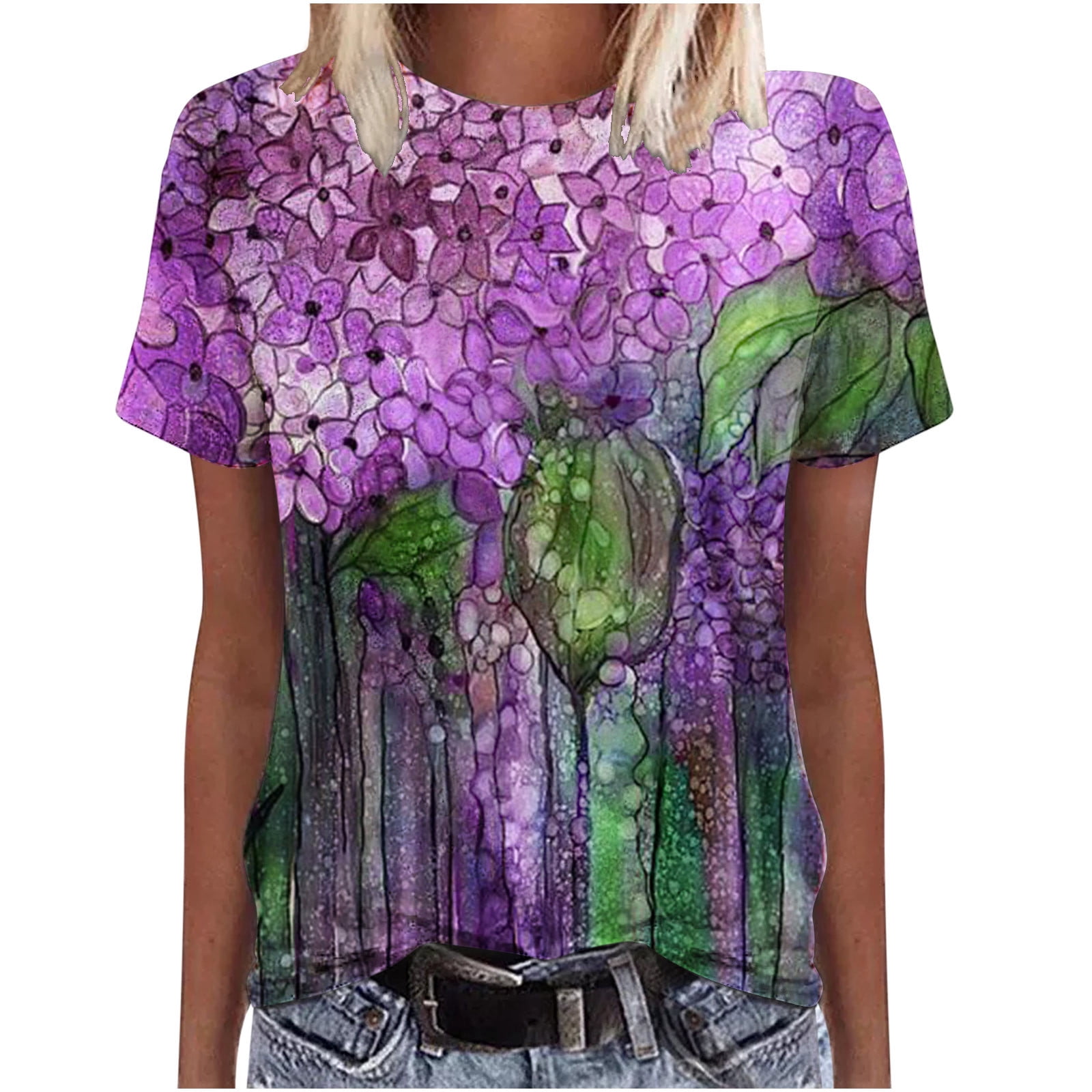 Zodggu Dressy TShirts for Women 2023 Deals Trendy Short Sleeve Womens