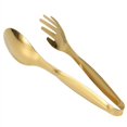 thumbnail image 2 of 5 pinzas de acero inoxidable para alimentos, utensilios de cocina dorados, herramientas para cocinar en bufé, pinzas para barbacoa, pinzas para pan y carne, 2 of 8
