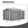 thumbnail image 3 of LZBEITEM 8'x12' Outdoor Metal Storage Shed with Floor Frame, Galvanized Steel Garden Shed, Metal Garden Tool Shed with Double Lockable Doors for Backyard Patio Lawn, Gray, 3 of 11