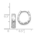 thumbnail image 3 of FB Jewels 14K White Gold Diamond Cut 4mm Patterned Hinged Hoop Earrings, 3 of 3