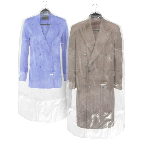 Clear Garment Bags for Storage, 21 x 4 x 72 Inches, Roll of 350 Clear Plastic Garment Bags for Hanging Clothes with Hanger Holes