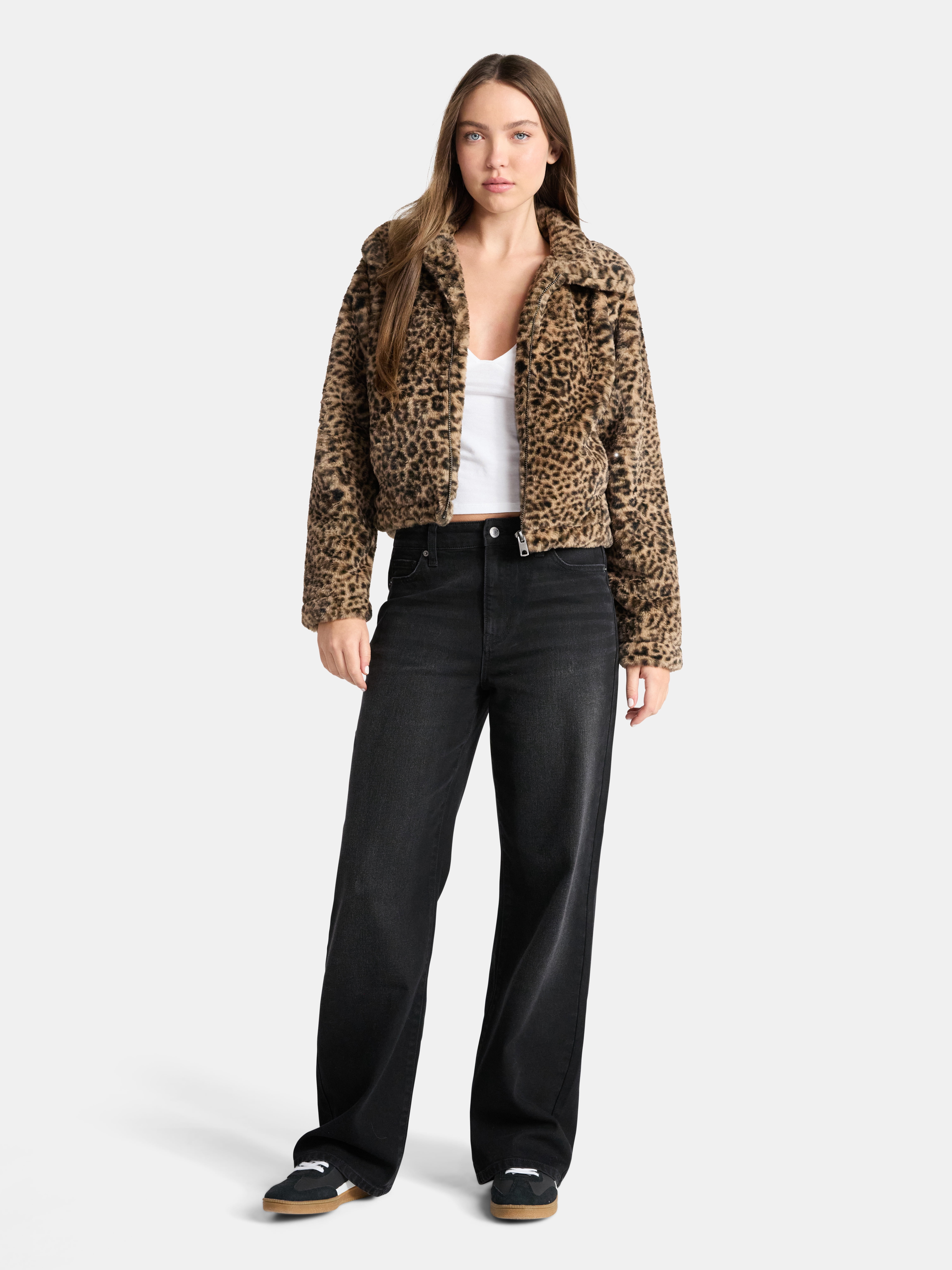 No Boundaries High Rise Baggy Wide Leg Jeans, 32" Inseam, Women's and Women's Plus Sizes XXS-4X