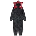thumbnail image 2 of Demogorgon Costume Onesie Pajamas – Fuzzy Fleece Hooded Jumpsuit, Warm Long Sleeve Cosplay Loungewear L, 2 of 8