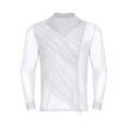 thumbnail image 2 of HULIJA Men Rhinestones V-Neck Long Sleeve Pullover Latin Tango Rumba Dance Shirt Blouse White M, 2 of 4