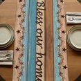 thumbnail image 5 of Table Runners 72 Inches Long Dress Scarves, Western Texas Star Retro Farmhouse Kitchen Table Runner, Coffee Tablerunners, Country Farmhouse Light Blue Brown Wooden 16x72 Inch, 5 of 9