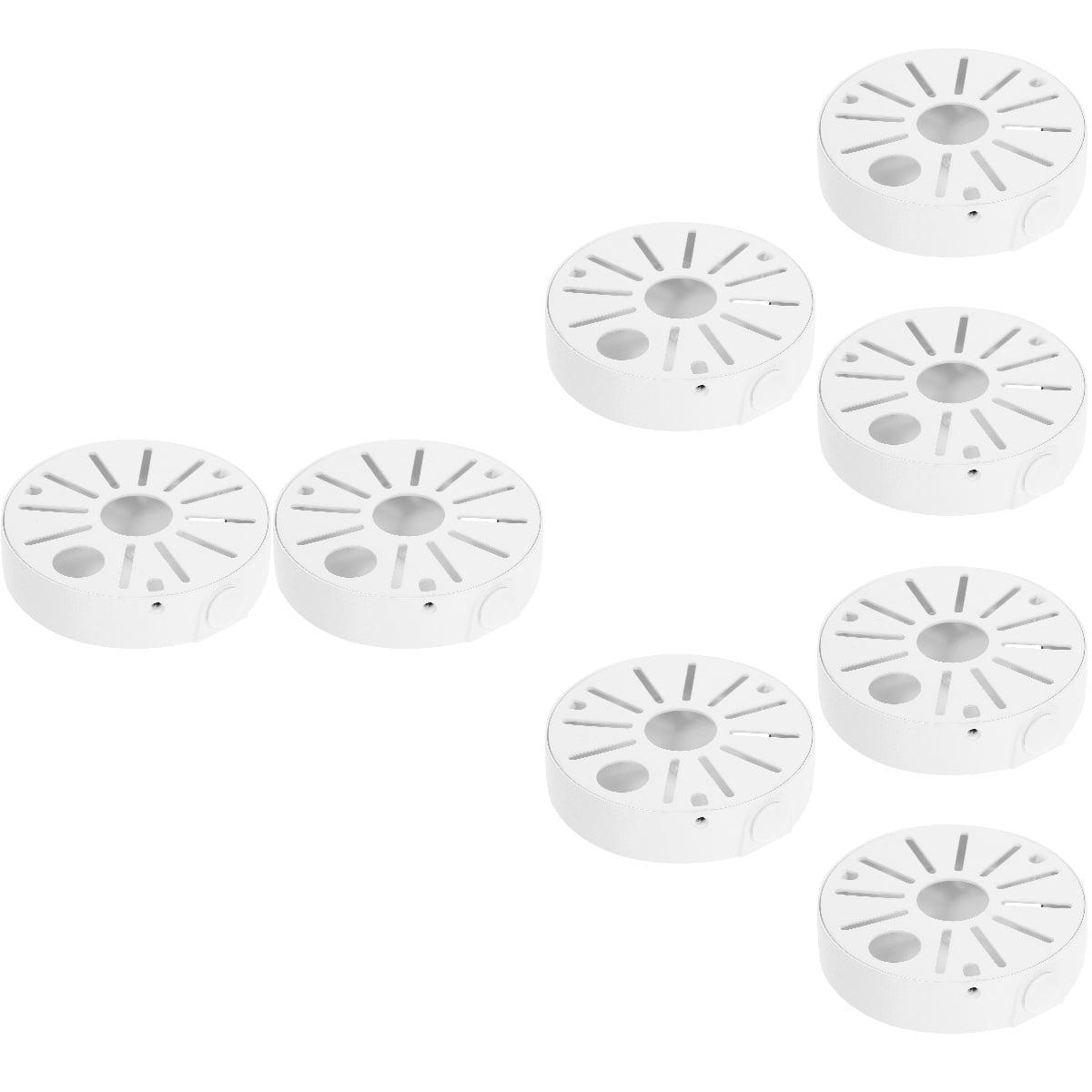 KALLORY 8Pcs White Aluminum Alloy CCTV Junction Box for Outdoor Cable Management and Dome Camera Mount