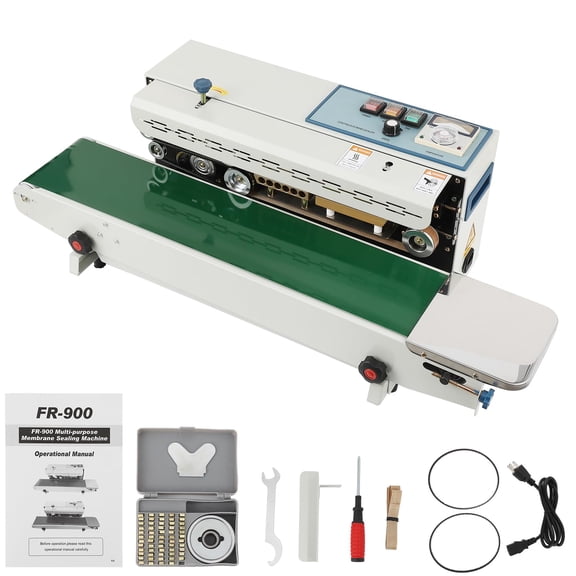 EastVita FR-900/FR-900K Continuous Band Sealer, 110V Automatic Horizontal Band Sealer, Continuous Sealing Machine Temperature Control, Bag Sealer Machine for PVC Bags Films