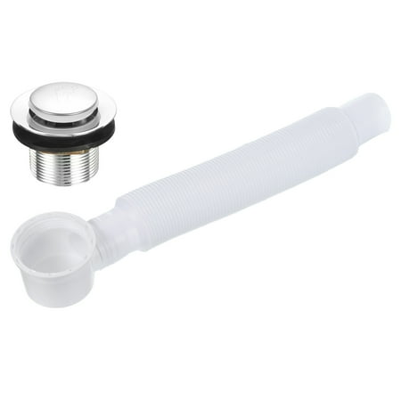 

Uxcell 2.7 x1.8 Aluminum Alloy Toe Press Type Bath Drainer Sink Strainer Drain Valve Silver Tone Black