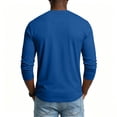 thumbnail image 7 of Dwelliawo Mens Long Sleeve Tee Shirts Casual V Neck Muscle Basic T-Shirt Moisture Wicking Soft Tops Blue 3XL, 7 of 7