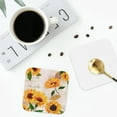 thumbnail image 5 of Kll Square Drink Coasters Set Of 4,Pu Leather Absorbent Coasters Set Decorative Coffee Cup Coasters Housewarming Gift For Home Decor-Sunflower, 5 of 9