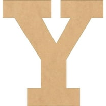 Wood Letters MDF, Unfinished 7'' Tall Rockwell Y, Wooden Craft Letter