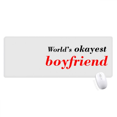 thumbnail image 1 of World's Okayest Boyfriend Best Quote Mousepad Large Stitched Edges Mat Extended Game Office, 1 of 3