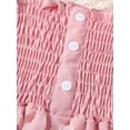 thumbnail image 4 of Faithtur Robe d'Été pour Fillettes, Sans Manches Boutonnée devant Robe Ligne A 3D Papillon Couleur Unie, 4 of 9