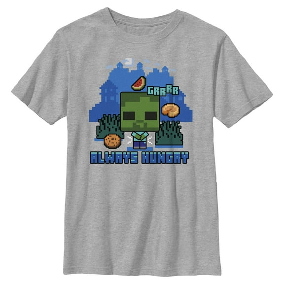 Boys Minecraft Zombie Always Hungry T Shirt