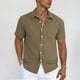 thumbnail image 1 of Blusa y camisa de manga corta con cuello vuelto y botones para hombre, estilo cárdigan vertical de manga corta con cuello vuelto y bolsillo, blusa de poliéster para hombre, 1 of 5