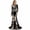 Dark-a, variant on Women's Halloween Skeleton Print Dress, Long Sleeve Cowl Neck Medieval Witch Costume, Elegant Vintage Maxi Gown for Party Events, Glamorous Roleplay Fancy Dress