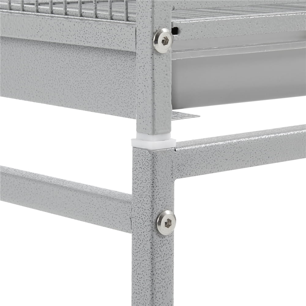 Renwick 53.5"H Large Rolling Metal Pet Cage with Detachable Stand，Light Gray