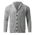 thumbnail image 4 of JUMESGU Business Casual Cardigan Men Men's Casual Cardigan Button Down Knitted Sweater (Grey,M), 4 of 5