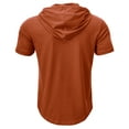 thumbnail image 5 of Summer Savings Clearance! Titcea Mens T-Shirts Solid Color Printed Hooded Short Sleeve Shirts Beach Vacation Outdoor Running Casual Tees, 5 of 9